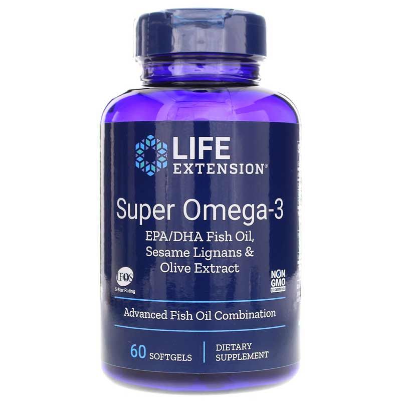 Super Omega-3 EPA/DHA with Sesame Lignans &amp; Olive Extract, 60 Softgels | Супер омега-3 EPA/DHA с лигнанами кунжута и экстрактом оливы, 60 гелевых капсул