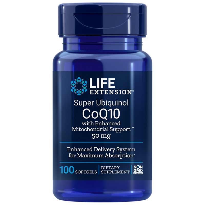 Super Ubiquinol CoQ10 50 Mg with Enhanced Mitochondrial Support, 100 Softgels | Супер убіхінол CoQ10 50 мг з посиленою підтримкою мітохондрій, 100 гелевих капсул