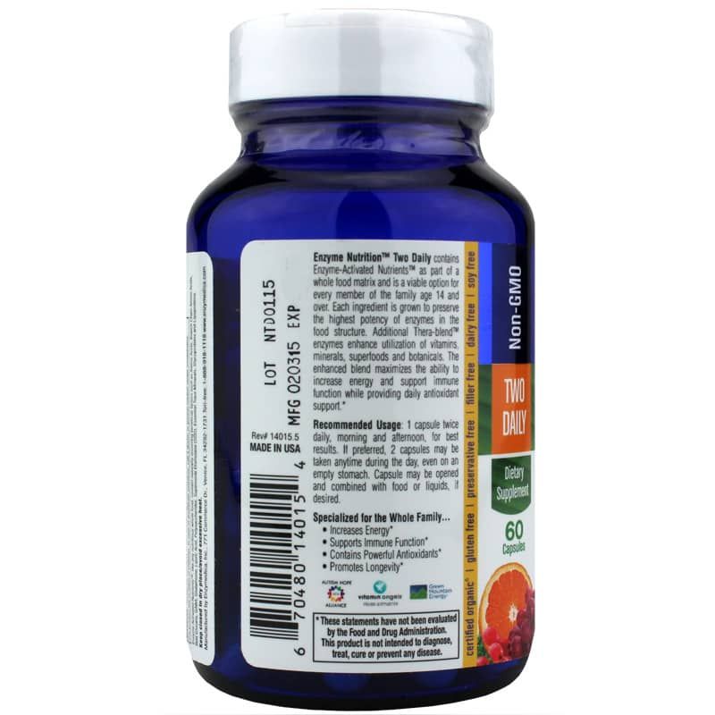 Two Daily Enzyme Nutrition Multivitamin, 60 Capsules | Два ежедневных мультивитамина ферментного питания, 60 капсул