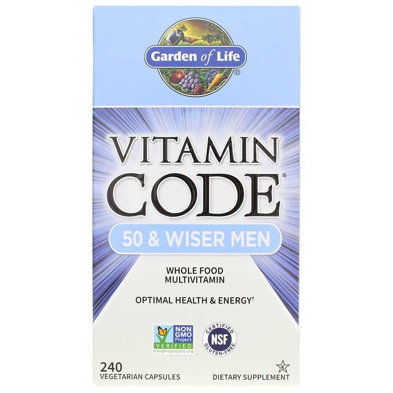 Vitamin Code 50 &amp; Wiser Men Multivitamin, 240 Veg Capsules | Витаминный код 50 и мудрые мужчины мультивитамин, 240 вегетерианских капсул
