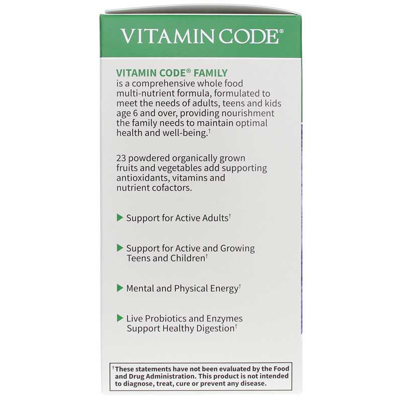 Vitamin Code Family Whole Food Multi | Вітамінний код сімейний мультикомплекс цільного харчування
