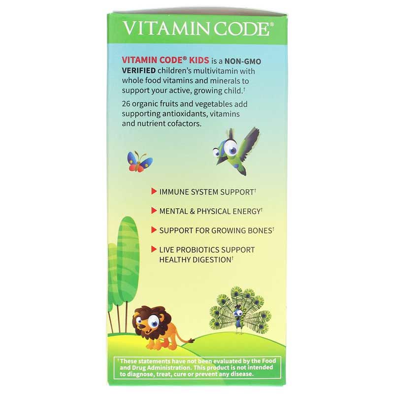 Vitamin Code Kids Chewable Whole Food Multivitamin, 60 Chewables | Витаминный код детский жевательный мультивитамин цельного питания, 60 жевательных таблеток