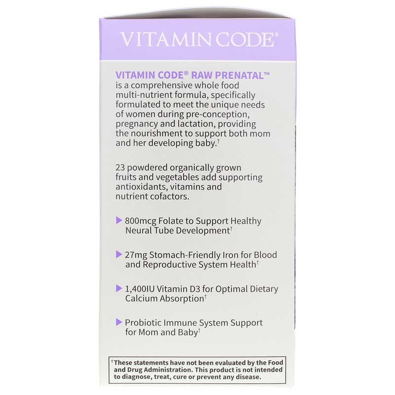 Vitamin Code Raw Prenatal Multivitamin, 90 Veg Capsules | Вітамінний код сирий пренатальний мультивітамін сирий пренатальний, 90 вегетеріанських капсул