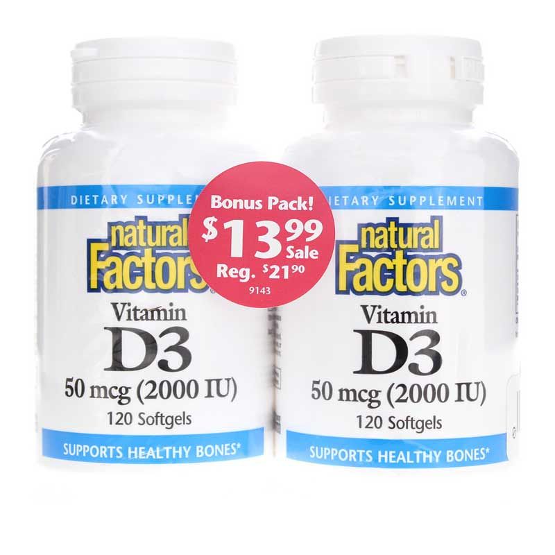 Vitamin D3 2000 IU Bonus Pack | Витамин D3 2000 МЕ бонусная упаковка