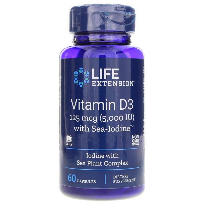 Vitamin D3 5000 IU with Sea-Iodine | Вітамін D3 5000 МО з морським йодом