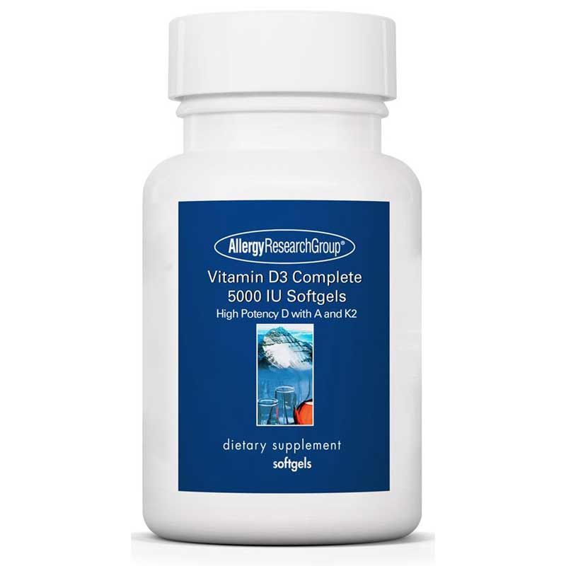 Vitamin D3 Complete 5000 IU Softgels, 120 Softgels | Витамин D3 полный 5000 МЕ мягкие гели, 120 гелевых капсул