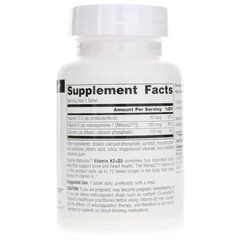 Vitamin K2 + D3, 60 Tablets | Вітамін К2 і D3, 60 таблеток