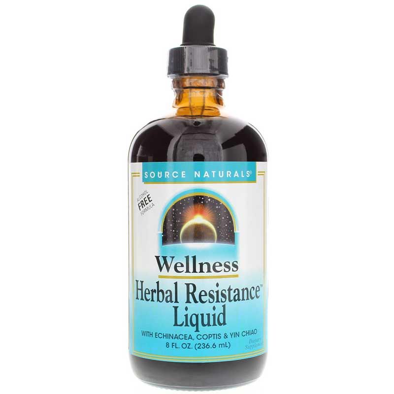 Wellness Herbal Resistance Liquid Alcohol Free, 8 Oz | Оздоровча трав'яна рідина опору без алкоголю - оздоровча трав'яна рідина опору, 8 унцій