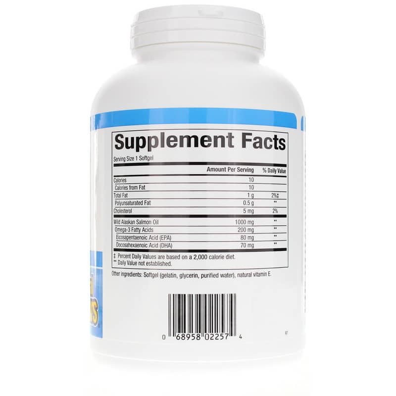 Wild Alaskan Salmon Oil 1000 Mg, 180 Softgels | Масло дикого аляскинского лосося 1000 мг, 180 гелевых капсул