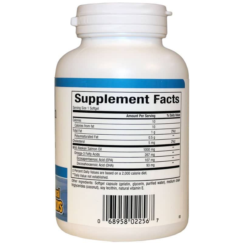 Wild Alaskan Salmon Oil 1000 Mg, 90 Softgels | Масло дикого аляскинского лосося 1000 мг, 90 гелевых капсул