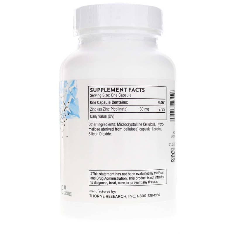 Zinc Picolinate 30 Mg, 180 Capsules | Пиколинат цинка 30 мг, 180 капсул