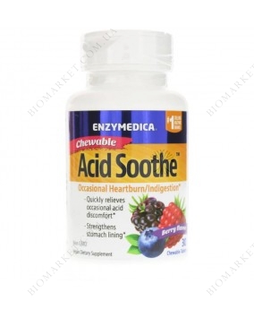 Acid Soothe Chewable Berry Flavor, 30 Chewable Tablets | Успокаивающий кислотный препарат жевательный со вкусом ягод, 30 жевательных таблеток